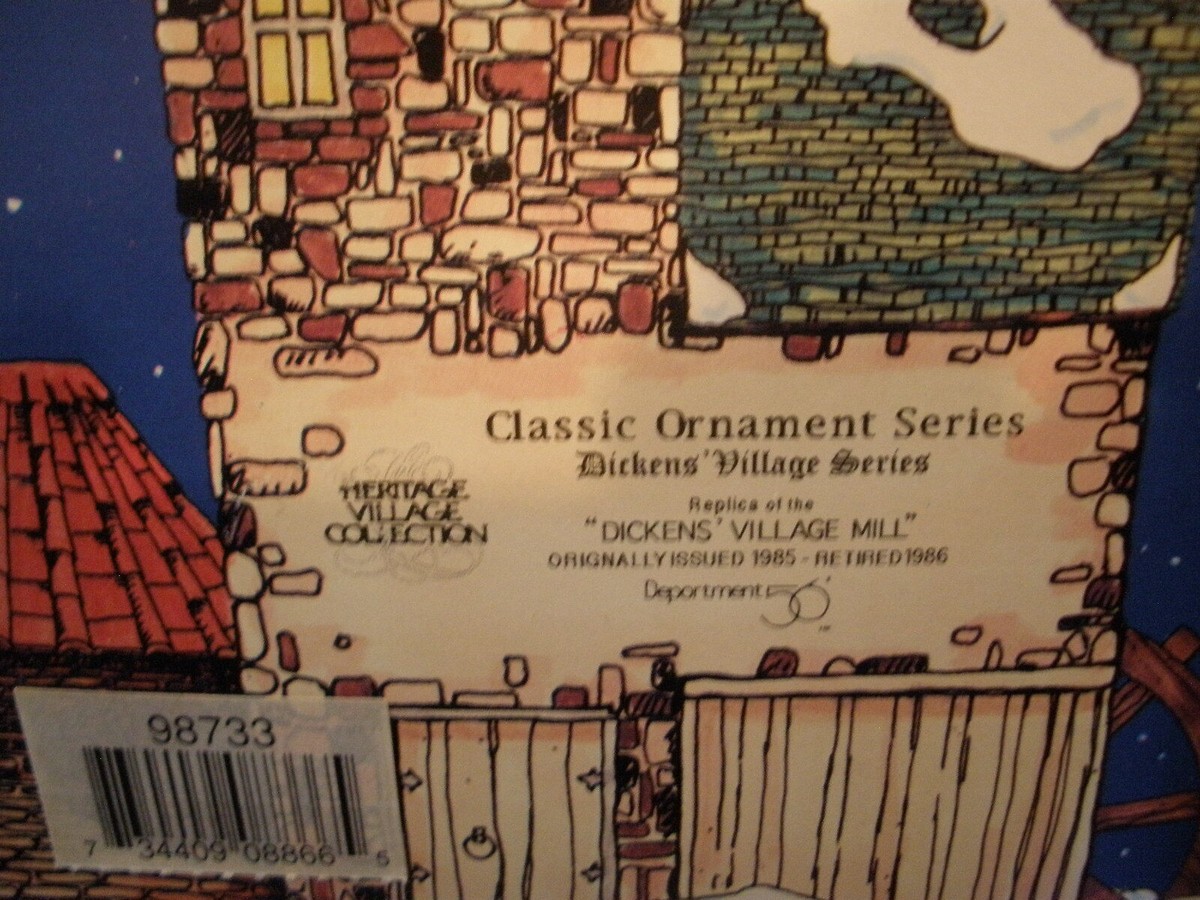 DICKENS VILLAGE~CLASSIC ORNAMENT SERIES~DICKENS VILLAGE MILL