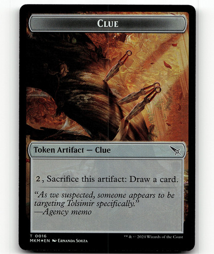 FOIL - MTG Clue (0015) A 0042 Double-Sided Token - Murders at Karlov Manor  | eBay