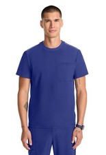 Infinity Scrubs Men's Tuck-in Crew Neck Top IN646A NAV Navy Free Ship