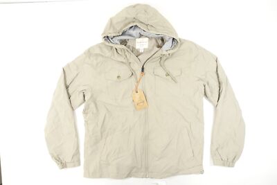 ORIGINAL WEATHERPROOF VINTAGE Khaki Beige XL Nylon mit Kapuze Windjacke Neu