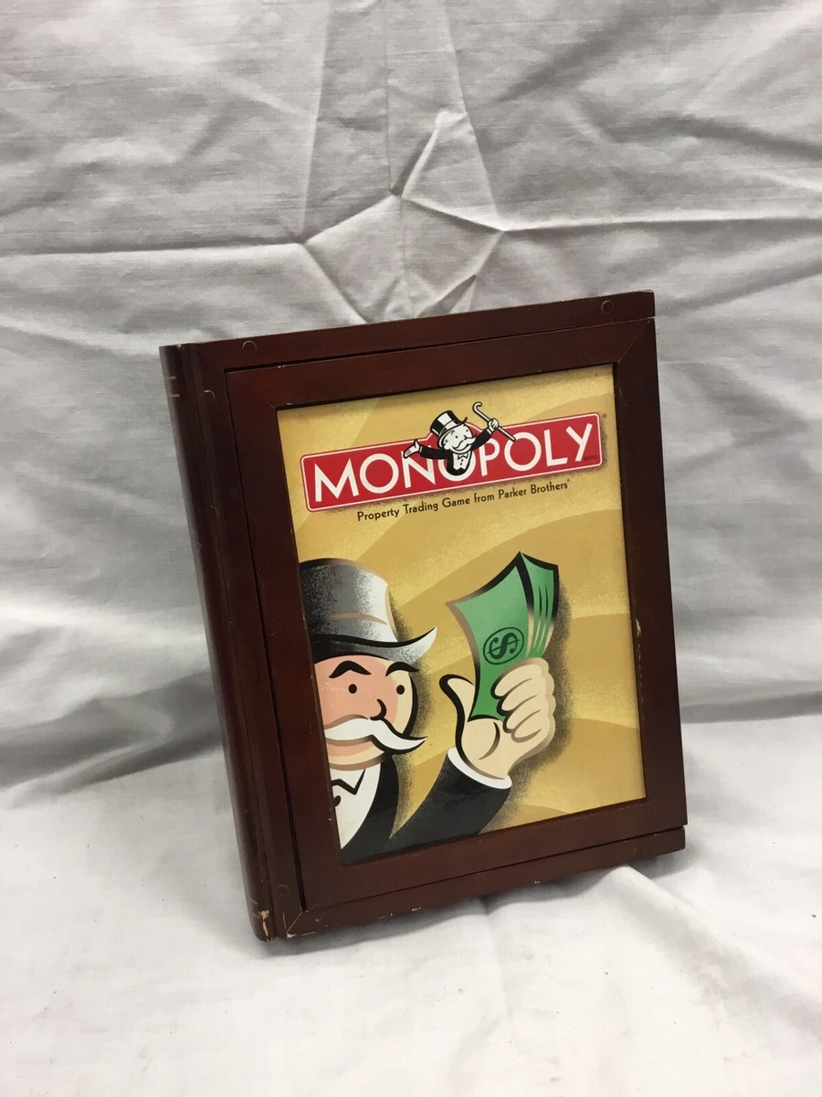 Vintage monopoly sale game wooden box