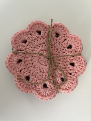 Häkeluntersetzer Handarbeit Deckchen Vintage Stil 4er Set gemischte Farben