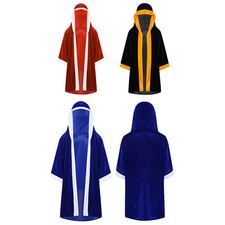 Kids Boys Cape Trim Cardigan Active Hooded Cloak Cosplay Robe Exercise Uniform