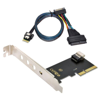 PCI-E 3.0 4.0 to SFF-8654 Slimline SAS Card Adapter and U.2 U2 SFF-8639 PCIE SSD