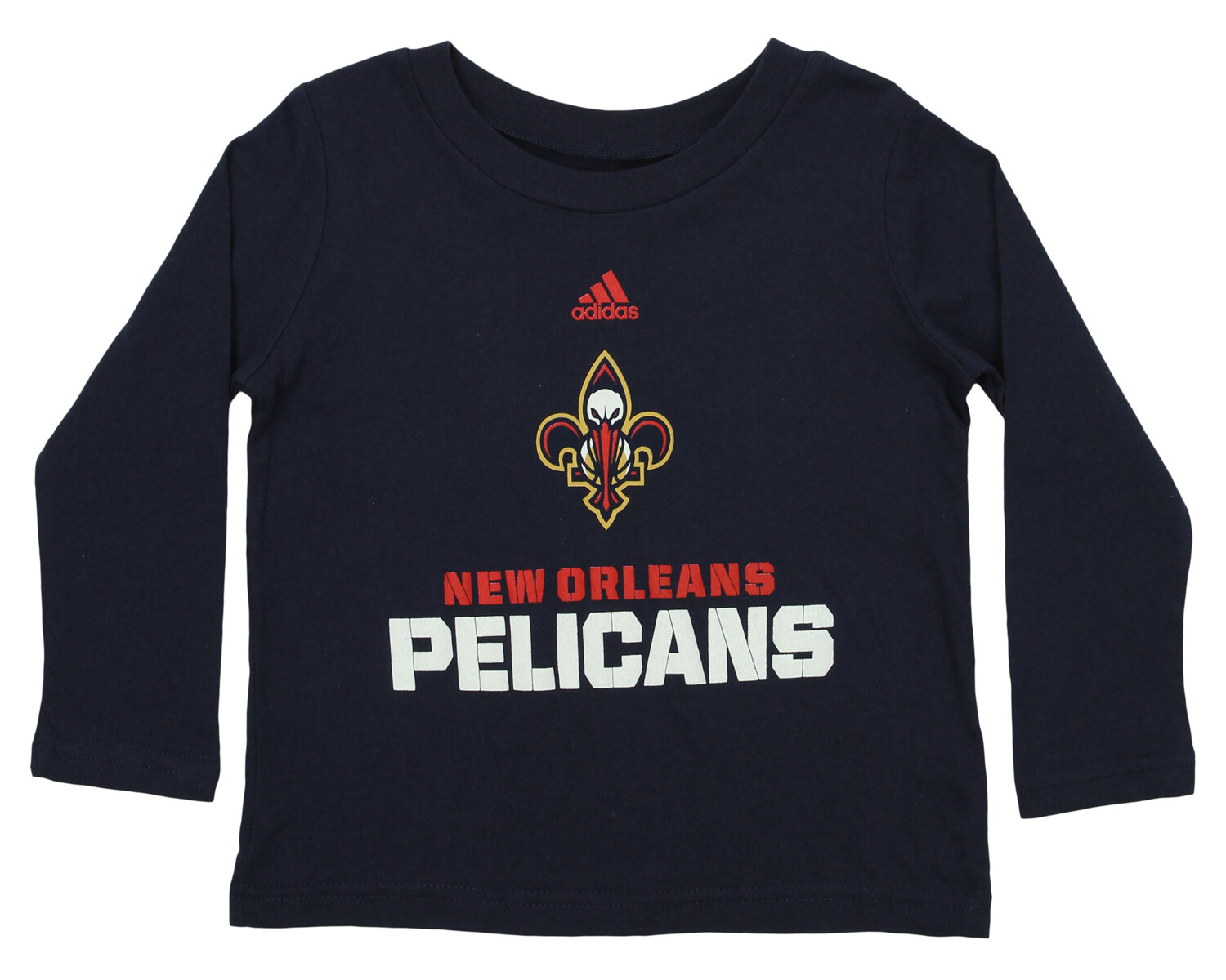 Футболка Adidas NBA для малышей New Orleans Pelicans с длинным рукавом и аккуратным кроем