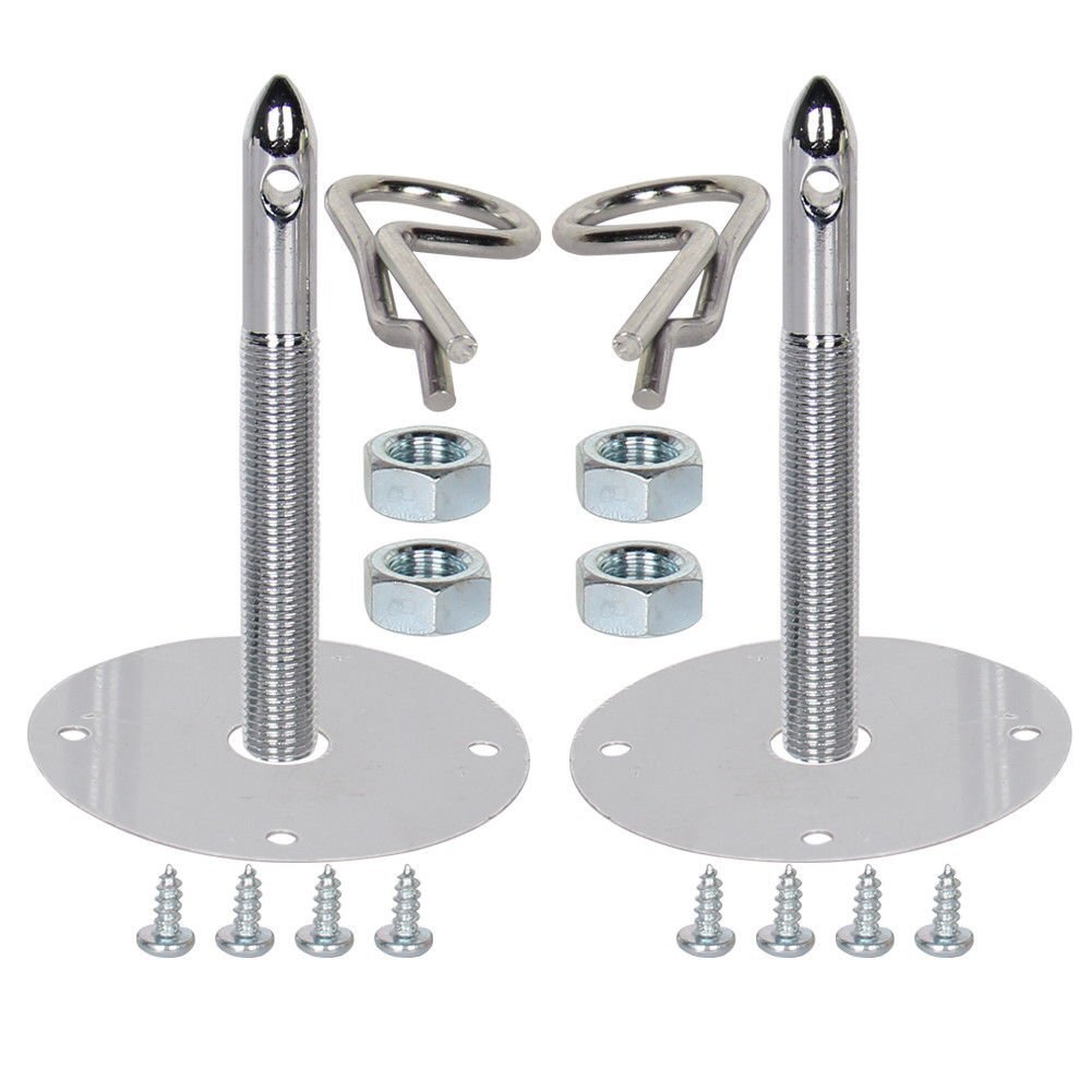 Stainless Steel Mount Hood Pin Plate Lock Bonnet Lock Clip Kit Racing ...