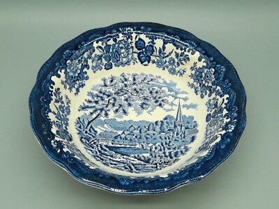 Royal Worcester 1790 Avon Scenes Palissy blau 1 Schüssel 22,5 cm England