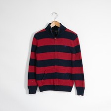 Polo Ralph Lauren Sweater Boys Size XL 18/20 - Distressed Full Zip Striped Red