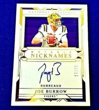 2020 NATIONAL TREASURES nicknames AUTO JOE BURROW #17/25 autograph nrmt-mt or rc