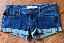 Abercrombie Fitch Blue Denim Cuffed Shorts Size 2/26