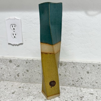 Unique Vtg 15  Tall Twisted Vase Signed Barro Arte Chile Santiago Studio Pottery