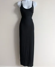 Skims Bodycon Maxi Dress Womens Large Black Timeless Staple Shelf Bra Slip Tank