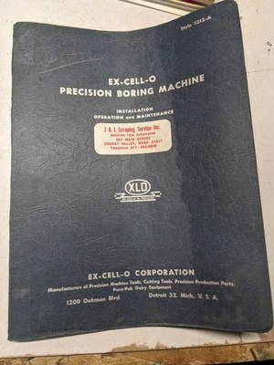 #ad EX CELL O OPERATOR SERVICE MANUAL REPAIR PARTS LIST BORING MACHINE 1212 A STYLE $174.83