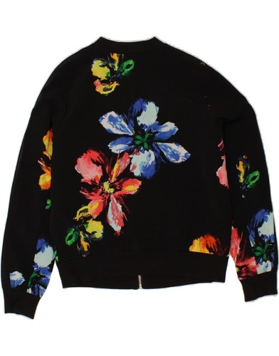 MOSSIMO Womens Bomber Jacket UK 6 XS Black Floral Polyester CC74 - Picture 2 of 3