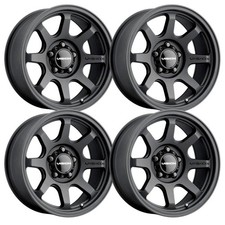 Set-4 Vision Offroad 351 Flow 16x8 6x5.5 6x139.7 0mm Black Wheels 16 Inch
