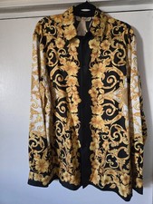 Versace silk shirt Mens Button-Down Shirt Size 41 | Baroque Floral  