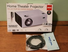 RCA RPJ136 LED Home Theater Projector 1080 Compatible White w/HDMI Cable