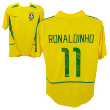 Ronaldo, Ronaldinho, Pele & Kaka Signed Brazil FC Soccer Jersey with Beckett COA