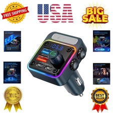 54W Bluetooth 5.3 Car Adapter with 4 Charging Ports PD 36W  QC3.0 18W , Wir...