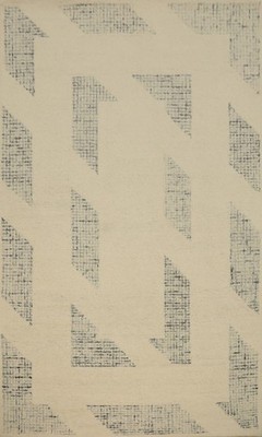 Ivory Modern Area Rug 5x8 Hand-Tufted for Contemporary Living Spaces