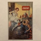 VTG 90s Coca-Cola Tin Sign Clown Pin-Up Ballerina Boy Dog Metal Wall Art 13 Inch