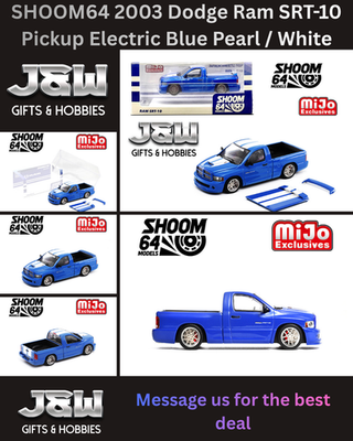 #ad #ad SHOOM64 2003 Dodge Ram SRT 10 Pickup Electric Blue Pearl White Stripes 1 64 $24.99