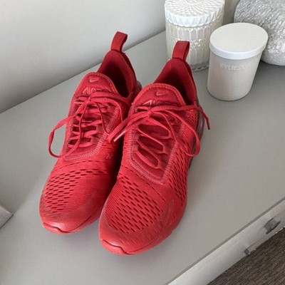 Nike Air Max 270 Red Lace Up Low Top Athletic Sneakers for Men
