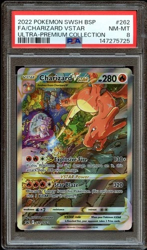 PSA 8 NM-MINT Charizard VSTAR SWSH262 UPC Promo ULTRA-PREMIUM Pokemon Card 725