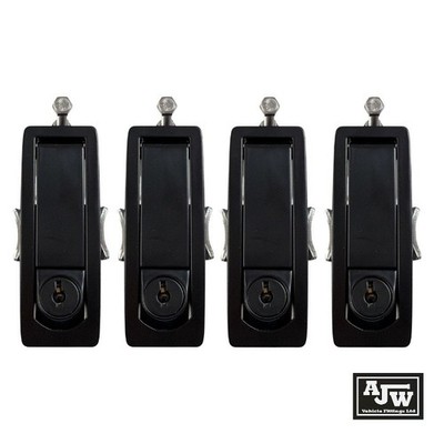 Compression Latch Raised Lock Trigger, Black, Locking (4 Pack) 1-25mm Grip Range