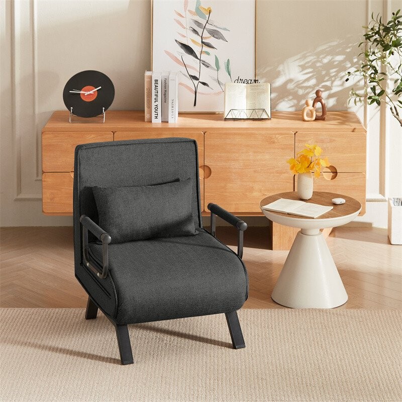Convertible Chair Bed Sleeper 5 in 1 Folding Chair Bed w/Adjustable Backrest