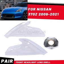 2Pcs Front Headlight Lens Cover For Nissan 370Z 2009-2021 Replace LH+RH
