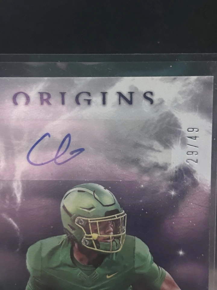 2023 Panini Chronicles Draft Christian Gonzalez Origins ROOKIE AUTO PURPLE /49 - Image 2 of 4