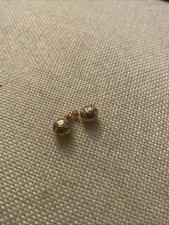 14k Solid Yellow Gold Diamond Cut Ball Stud Butterfly Push Back Earrings