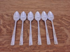 Superb Set 6 Coffee Spoons - Silver Plated - Made in Sheffield - Floral Handle