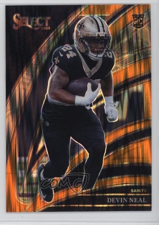 2025 Panini Select Club Level Orange Shock Prizm /399 Devin Neal #241 Rookie RC
