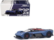 Pop Race PR640096 1/64 Aston Martin Valkyrie Satin Marina Blue with