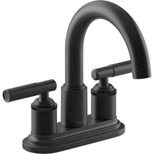 KOHLER Torrington 4 in. Centerset Double Handle Bathroom Faucet in Matte Black