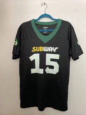 Subway Series Black #15 Titan Turkey Football Crew Employee Jersey - Sz Medium