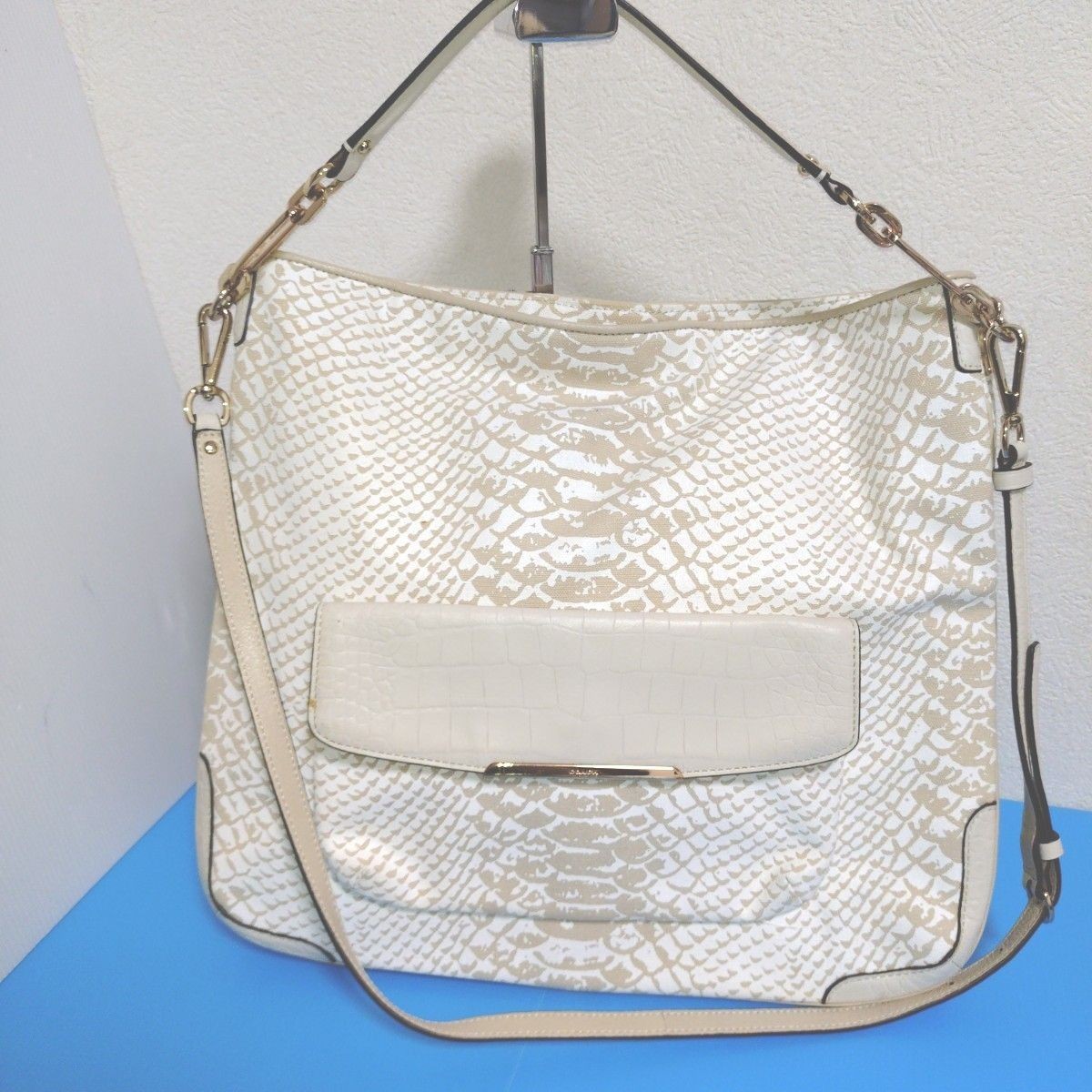 COACH 2way Shoulder Bag Canvas Python Pattern Cro… - image 1
