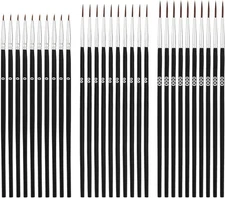 30pcs Detail Paint Brushes, Fine Tip Paint Brush with 3 Sizes #0#00#000 Mini