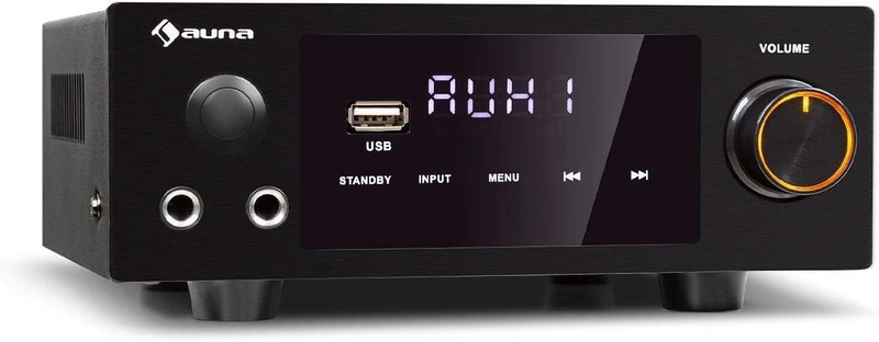 Auna AMP-2 DG Stereo HiFi Amplifier - 2 x 50 Watts RMS, Bluetooth Function