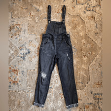 We The Free Black Denim Overalls