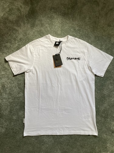 Money Mens Medium Size White & Black Graphic Logo Street T Shirt NWT - Picture 5 of 8