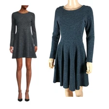 Collective Concepts Charcoal Long sleeve Fit & Flare Dress XS