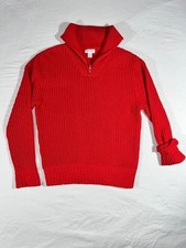 Cat and Jack long sleeve sweater Red Ribbed Zipper Collar Boys Size M Holiday