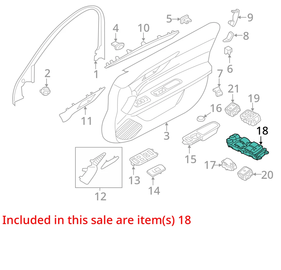 Interruptor de puerta delantero 16 17 18 19 JAGUAR XF Foto 2 de 3