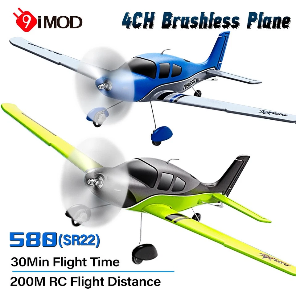 9IMOD 580(SR22) RC Segelflugzeug Bürstenloses 4CH EPP mit automatischer Balance - Bild 3 von 4
