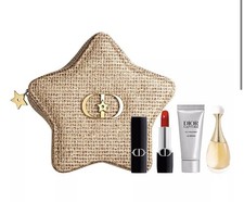 Dior Gold Star Pouch Make Up Bag 4pc Makeup Skincare Set-Limited Holiday Edition