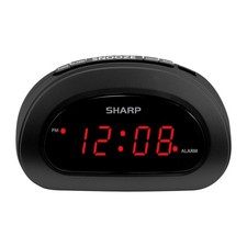 Space-Saving Digital Alarm Clock   Compact Bedside Clock with Large Red