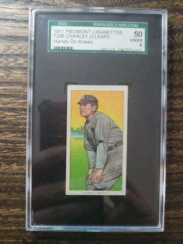 Charley O'Leary [Hands on Knees] 1909 T206 Piedmont 350 card